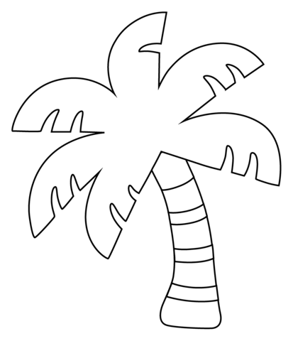 Palm Tree Emoji Coloring Page